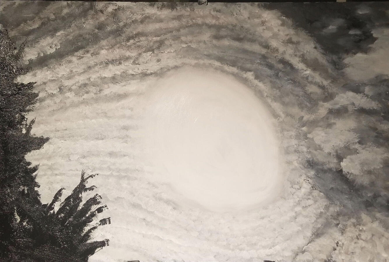 2 x 3 foot gesso painting of the sky