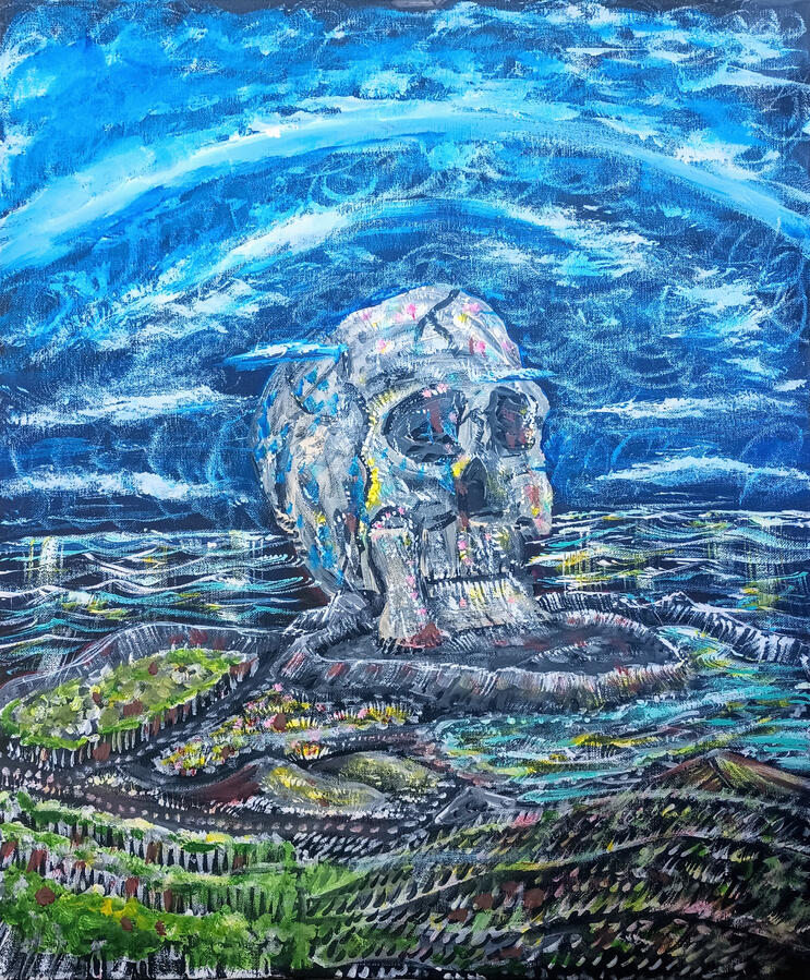 Growth around Grief, 20"x24" Acrylics on Canvas
