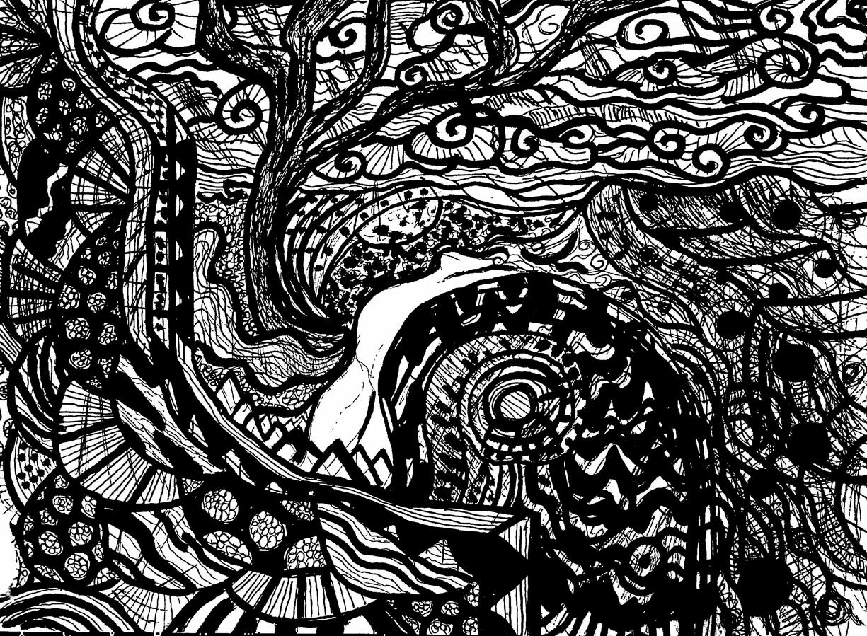 Goddess, 9x12" ink on paper