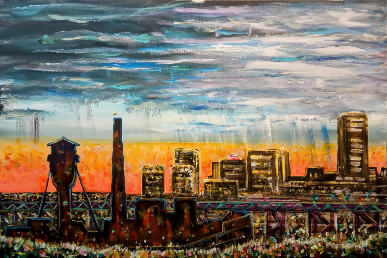 Church Hill RVA Springtime, 3x2'